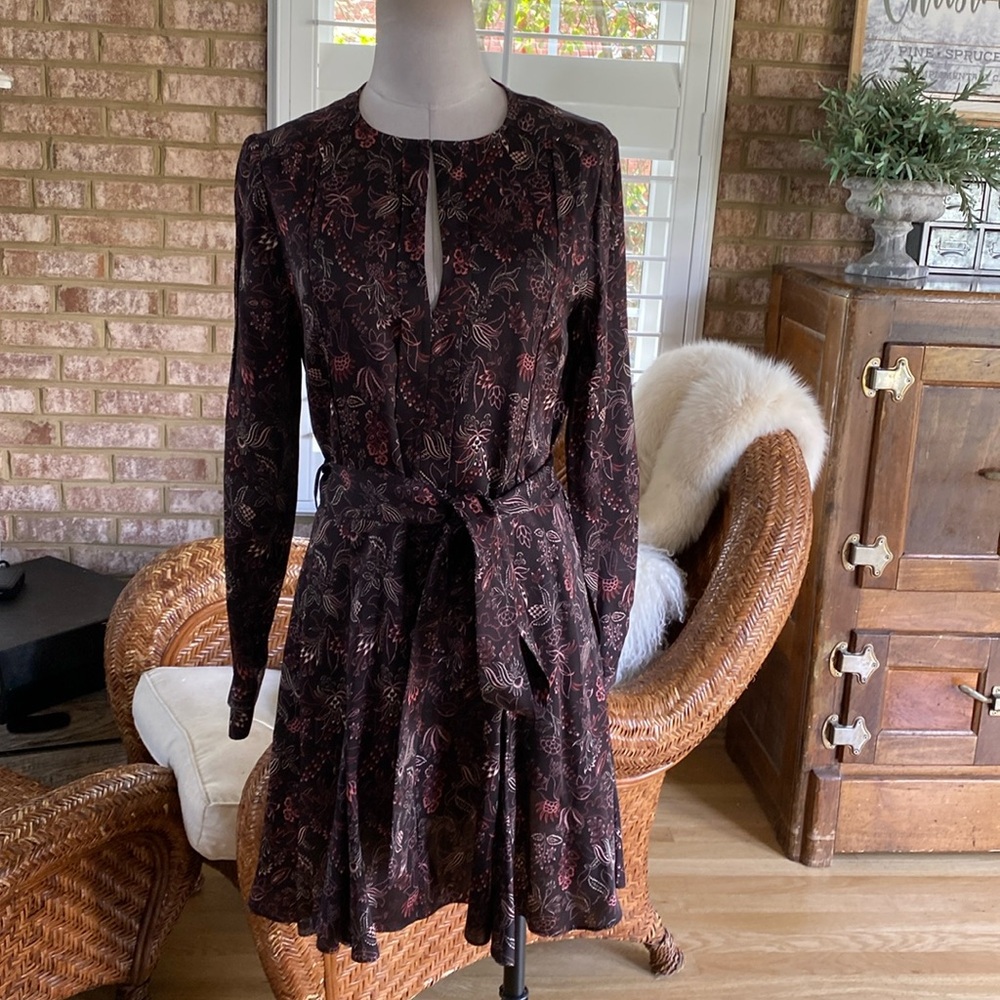 REISS BILLIE PRINTED DRESS BLACK PRINT 8 NEW